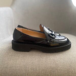 Browns Couture Black Patent Leather Loafers with a Chunky Sole size 7.5